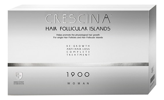 Crescina Лосьон Follicular Islands 1900 для Стимуляции Роста Волос для Женщин №20 + Лосьон против Выпадения Волос №20