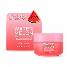 Holika Holika Маска Water Melon Aqua Sleeping Mask Увлажняющая Ночная с Экстрактом Арбуза, 50 мл ночная маска beauty bar mask me sleeping mask moisturizing egg объем 4 г