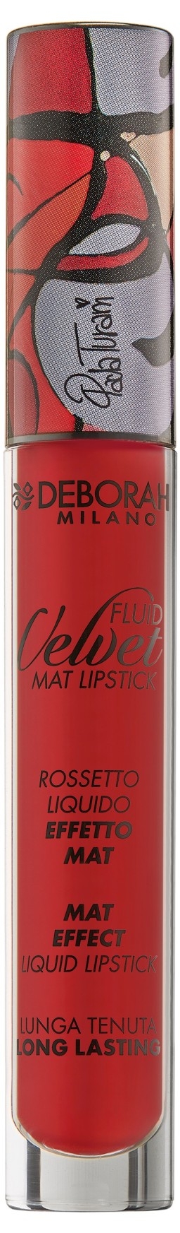 Deborah Milano Помада Fluid Velvet Mat Lipstick для Губ Матовая Жидкая тон 07 ltd Огненно-Красный, 4,5г