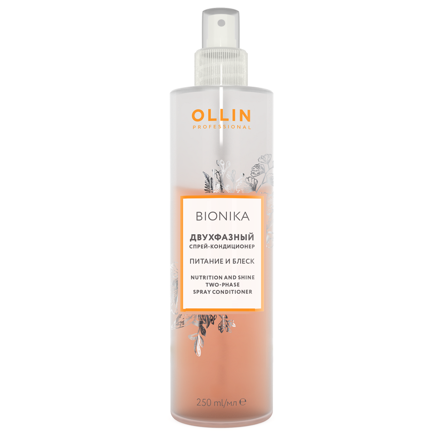 OLLIN PROFESSIONAL Спрей-Кондиционер BioNika Nutrition And Shine Two-Phase Spray-Conditioner Двухфазный, 250 мл