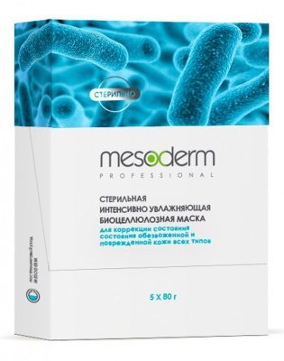 Mesoderm Маска Биоцеллюлозная Увлажняющая Стерильная для Всех Типов Кожи, 5 шт