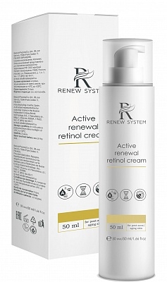 Renew System Крем Active Renewal Retinol Cream Активный Обновляющий на Основе Ретинола для Ночного Ухода, 50 мл