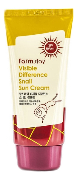 FarmStay Солнцезащитный Крем с Муцином Улитки SPF50 PA+++ Visible Difference Snail Sun Cream, 70г