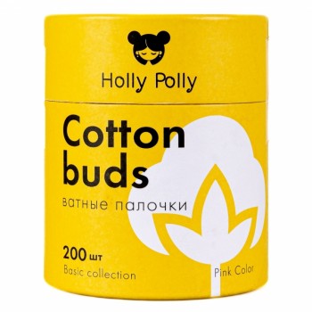 Палочки Holly Polly Ватные Бамбуковые Косметические Розовые, 200 шт