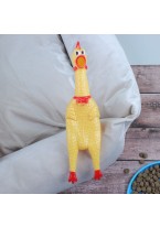 Игрушка Пищащая Задумчивая Курица для Собак 28 см Жёлтая, 1 шт