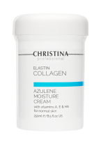 Крем ElastinCollagen Azulene Moisture Cream with Vitamins A, E & HA for Normal Skin Увлажняющий Азуленовый с Коллагеном и Эластином для Нормальной Кожи, 250 мл
