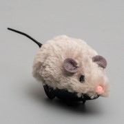 Мышь Заводная Меховая Малая 8,5 см Серая, 1 шт
